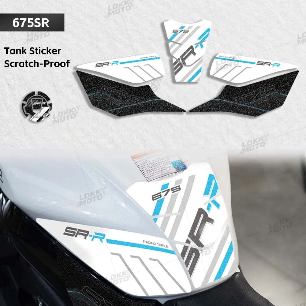 

Motorcycle 675SR-R Fuel Tank Frosted Stickers Non-slip Side Pad Decal Waterproof Decorative For 675SRR 675SR-R 675SR R
