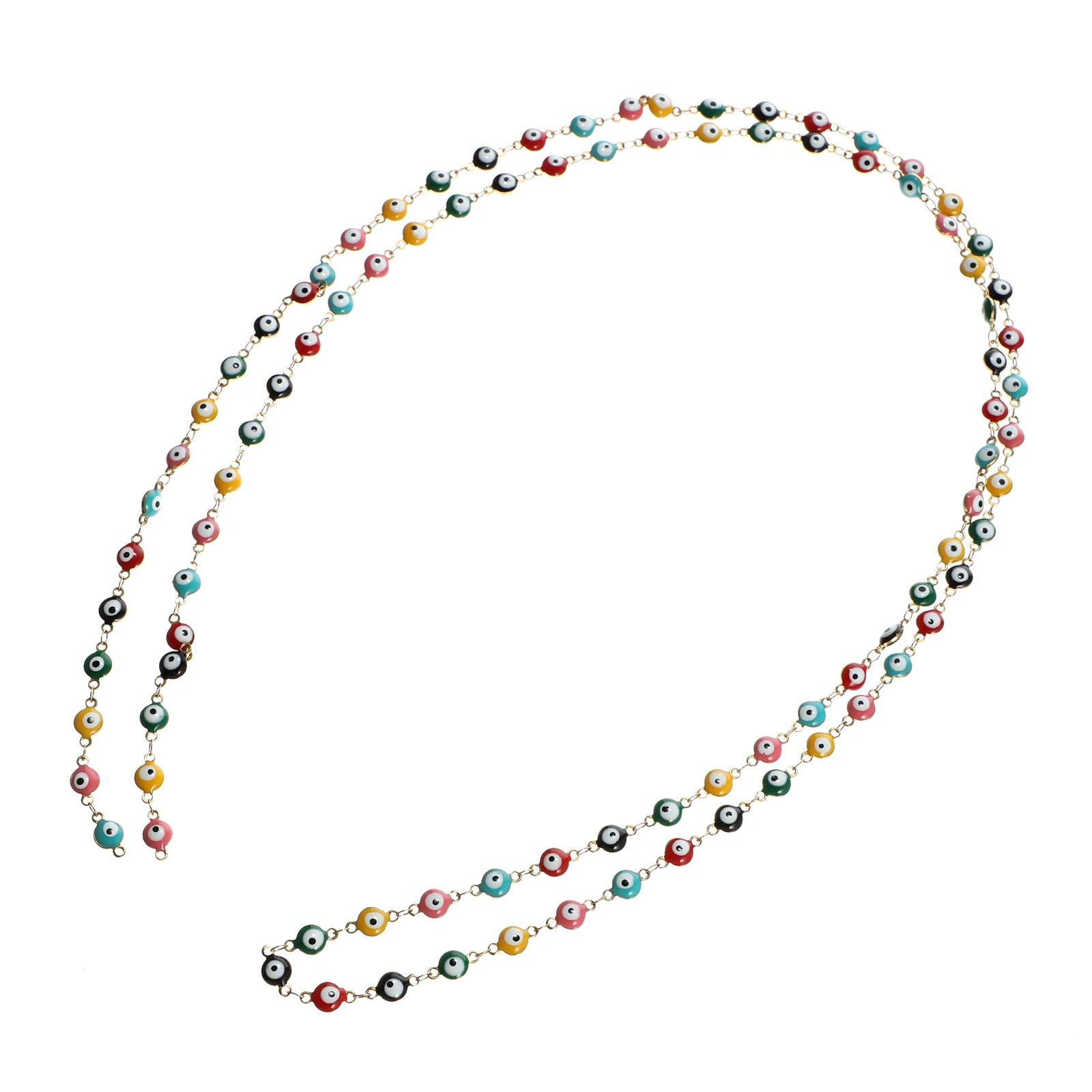 

Colorful Beaded Chains for Needlework Evil Eye Charm Link Charms Simple Jewelry Strap Choker