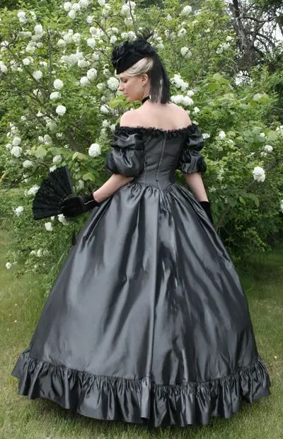 1860s Civil War Southern Belle Gown Evening Dress Victorian Day Dress Rococo Renaissance Off Shoulder Ball Gown