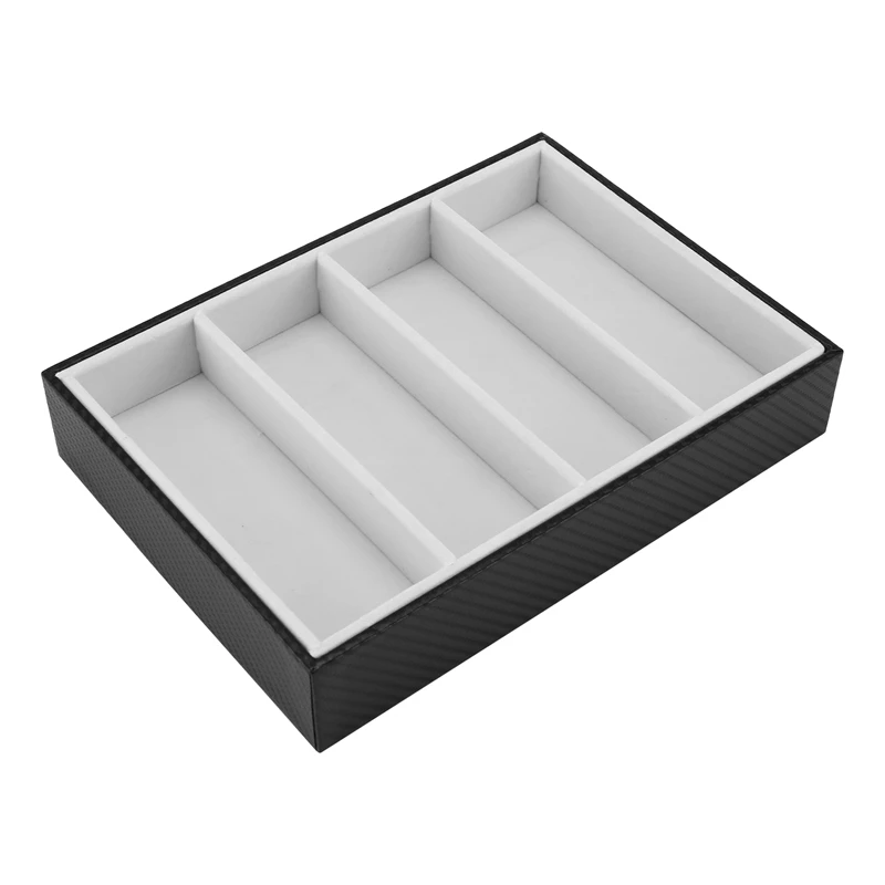 Sunglasses Display Glasses Cases 4 Grids Sunglasses Display Box Glasses Display Jewelry Organizer Tray - Black-A09G