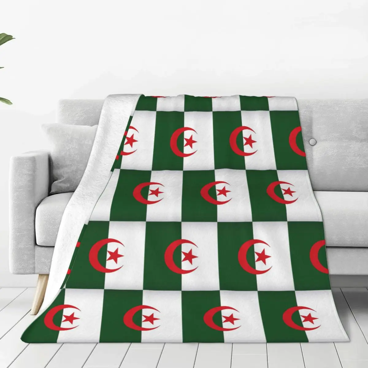 

Одеяло с официальным флагом Алжира, мягкое теплое фланелевое одеяло для кровати, гостиной, пикника, путешествий, домашнего дивана