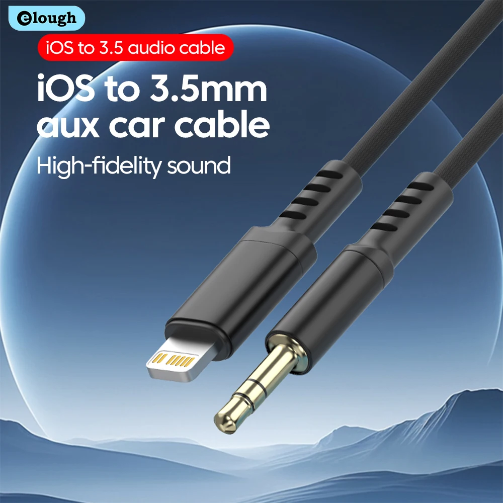 Аудиокабель Elough с разъемом 3,5 мм, аудиокабель с разъемом 3,5 мм для молнии, Aux-кабель, адаптер для наушников, автомобильный динамик, аудиокабель для iPhone 14 13 12 Аудиокабель Elough с разъемом 3,5 мм, аудиокабель с разъемом 3,5 мм для молнии, Aux-кабель, адаптер для наушников, автомобильный динамик, аудиокабель для iPhone 14 13 12