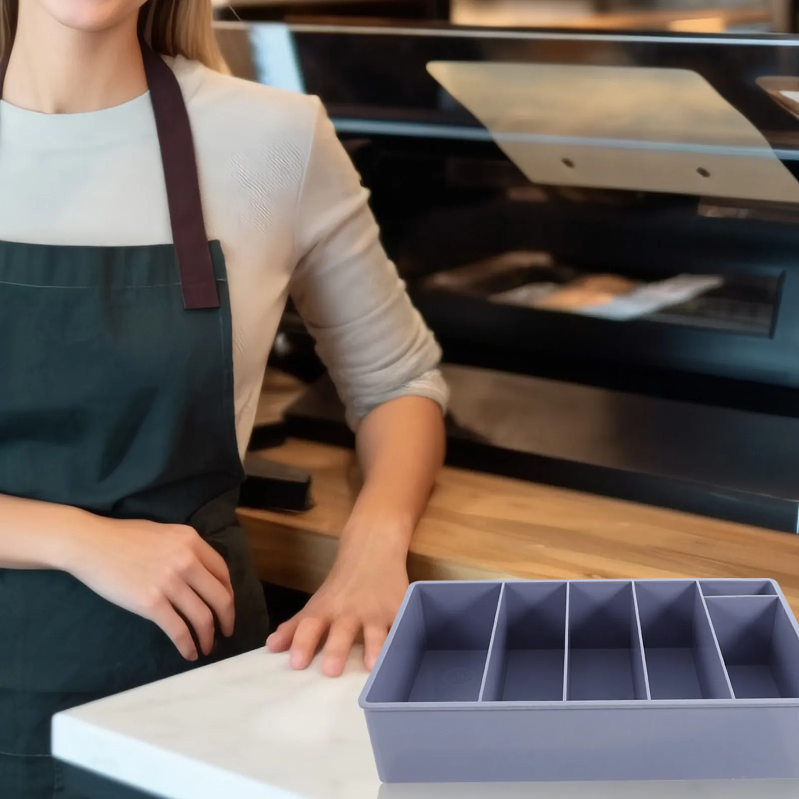 

Multi-Compartment Cash Drawer Tray 4 Coin 5 Bill Slots Money Storage Box for Restaurant Bakery Store Currency Till Replacement