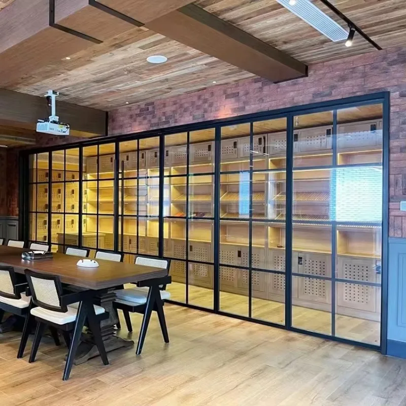 

Customized Walk-in Cigar Room with Spain Cedar Wood Boxes and Shelf With Constant Humidity System Control Cigar Cabinet