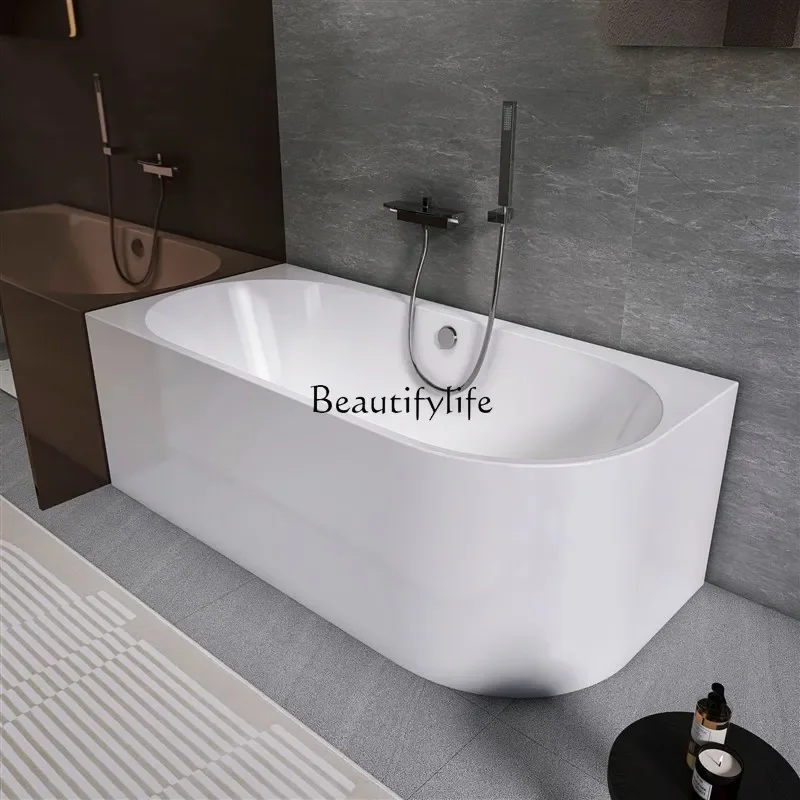 ls 35Household acrylic bathtub deep soaking freestanding waterfall bathtub.