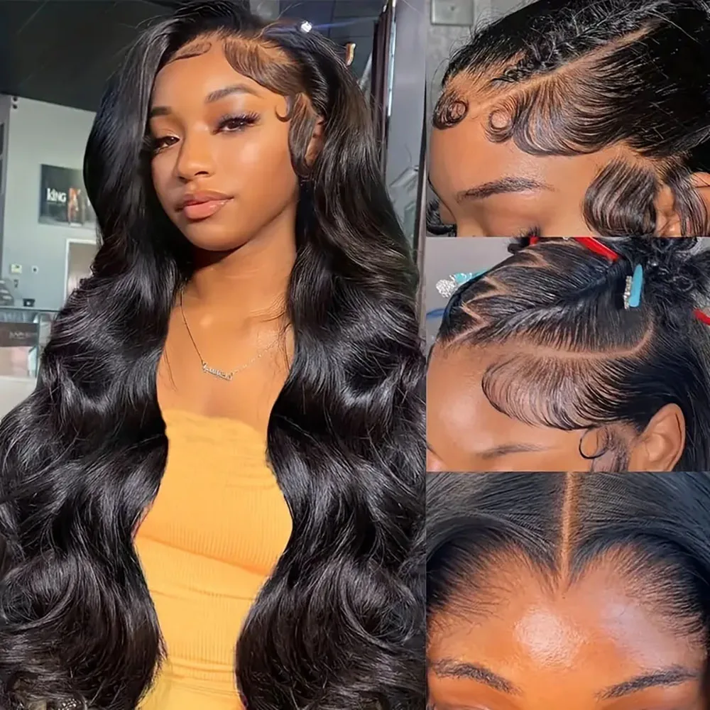 الجسم موجة 13 × 4 الدانتيل الجبهة خصلات الشعر المستعار الإنسان 13 × 6 شفاف 220 الكثافة اللون الطبيعي 5x5 قبل Plcked الدانتيل الباروكة الأمامية للنساء 1B