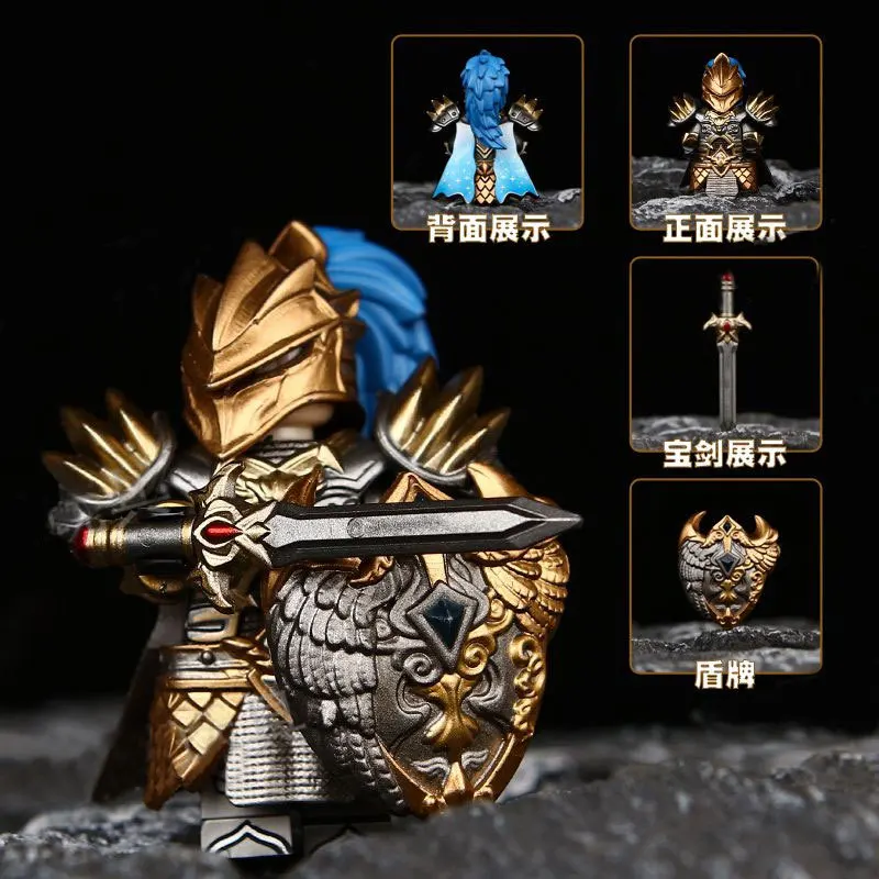 Caballeros de la Mesa Redonda, bloques de construcción MOC, modelo delicado del Rey Arturo/Reina/Horton Warrior, juguetes compatibles con LEGO