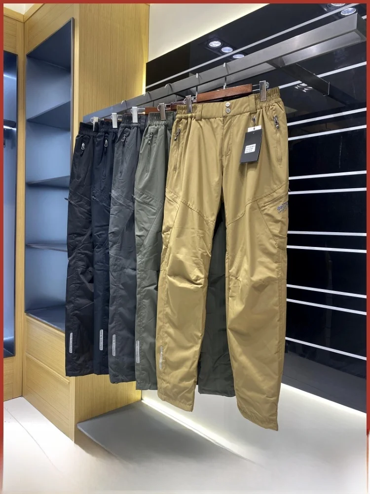 

Thiened уличные повседневные брюки мужские осенне-зимние альпинистские пешие прогулки прямые брюки теплые длинные брюки для отдыха