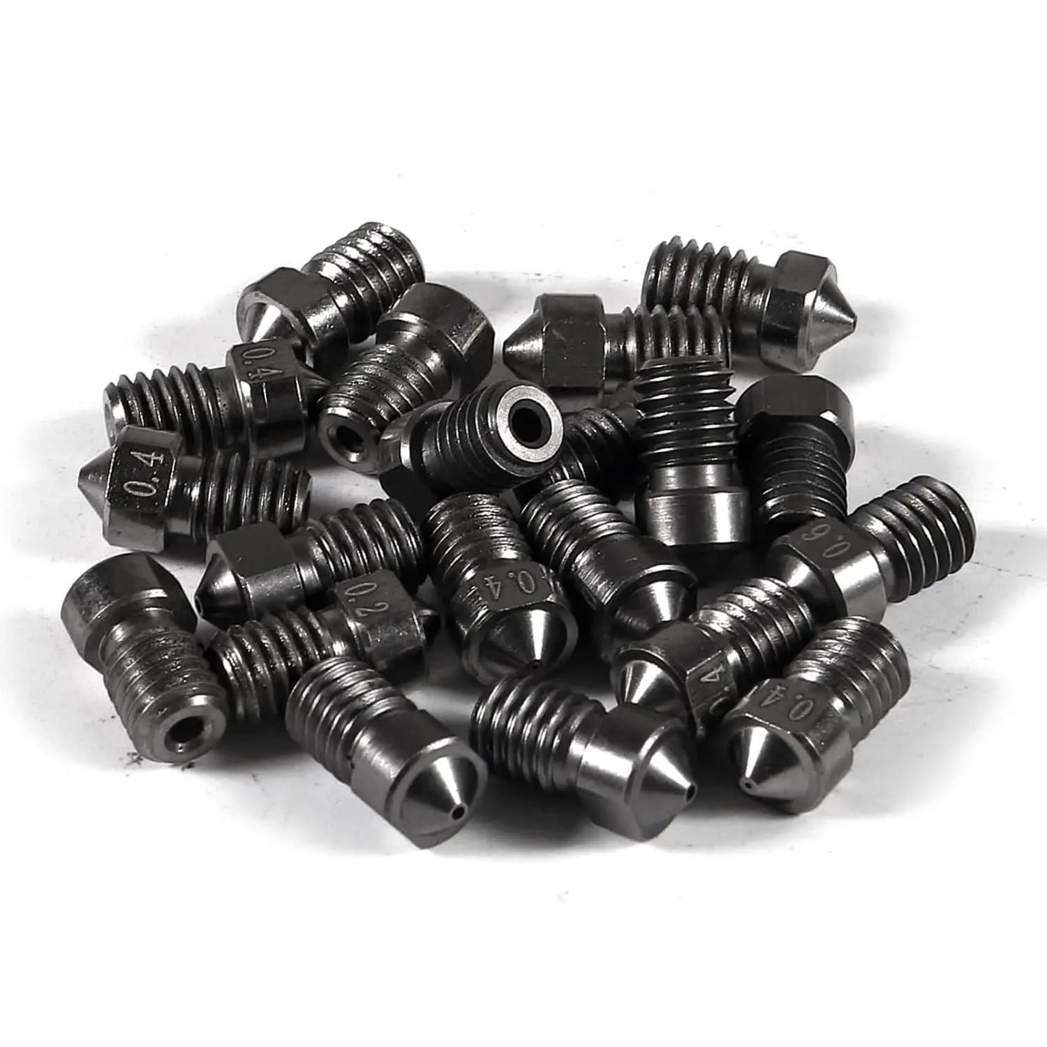 Eثلاثية الأبعاد V5 V6 تصلب الصلب فوهة M6 الموضوع ثلاثية الأبعاد أجزاء الطابعة J-رئيس هوتند الطارد 1.75 مللي متر خيوط 0.2/0.3/0.4/0.5/0.6/0.8/1.0 مللي متر