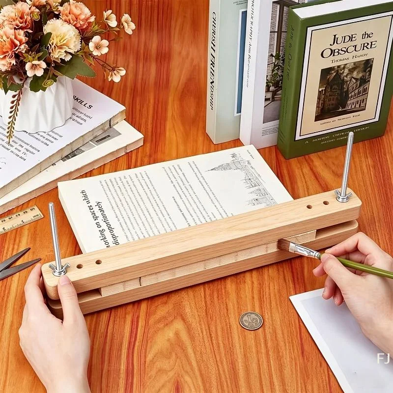 [YU]Beginner Friendly Wood Book Press Practical Bookbinding Tool for DIY Paper Pressing Crafts Use