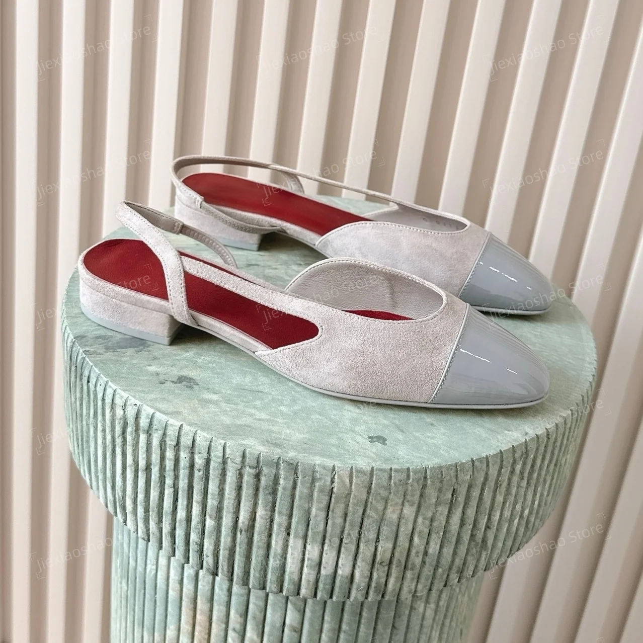 Classic New Color Cow Suede Roud-Toe Flat Heel Slingback Woman Sandals Mix Colors Mules Mary Janes Handmade Zapatos De Mujer