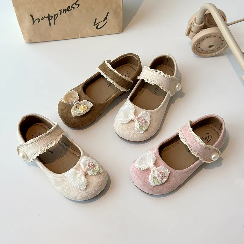

Children Casual Shoes for Girls 2025 Spring New Fashion Korean Style Soft Anti-slippery Versatile Chic Princess Wedding Shoes