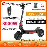 YUME Raptor Electric Scooter 8000W 6000W Motor eScooter 11 Inch13 Inch Tires Max Speed 110 KMH Max Range 180 KM Electric Scooter