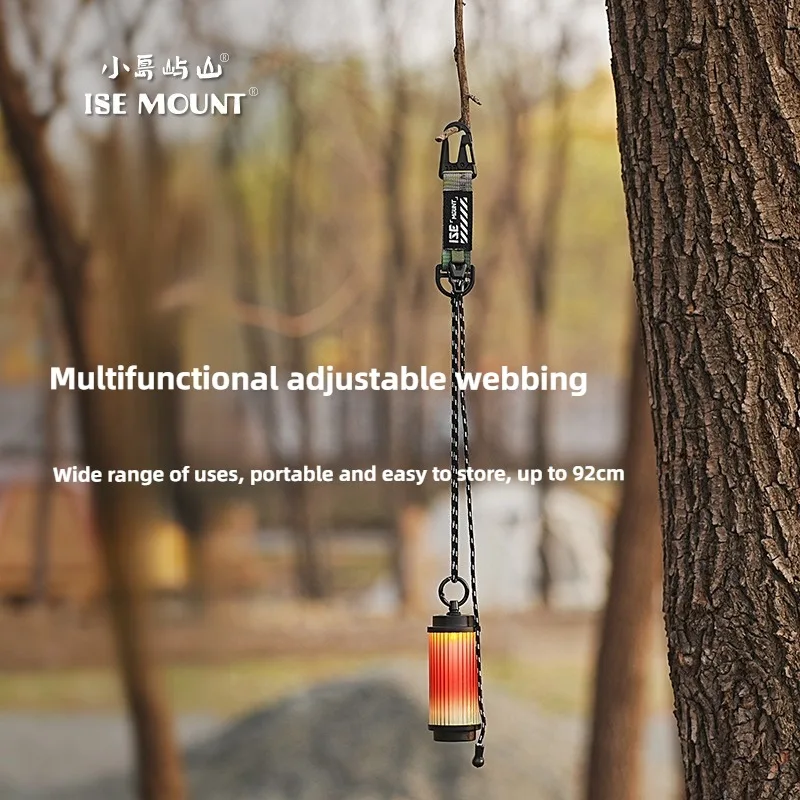 ISE MOUNT outdoor multi-functional webbing camping eagle beak hook light hanging convenient adjustable length light rope