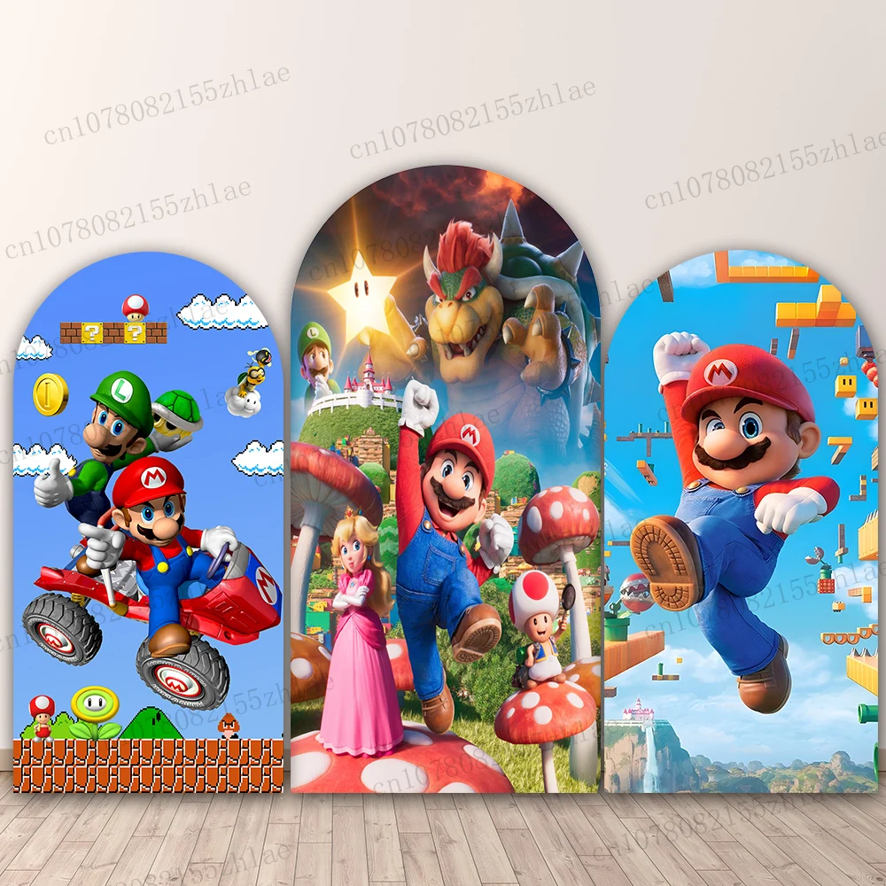 

Super Mario Birthday Party Photo Backdrop Baby Shower Banner Arch Photo Background ﻿Decoration