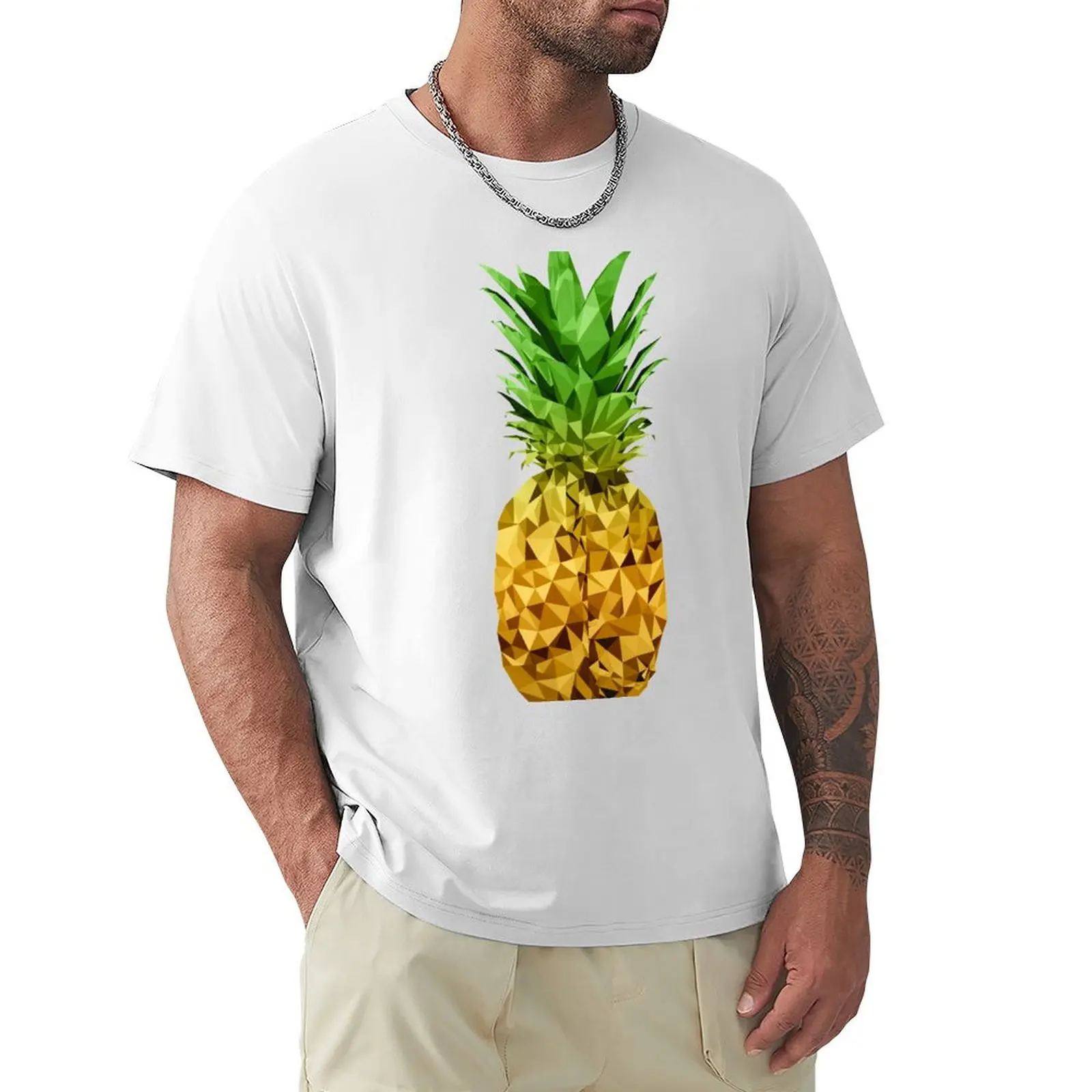 Low Polygon Pineapple T-Shirt summer clothes customizeds sweat oversized black t-shirts for men