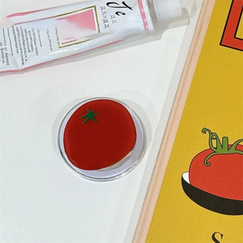 Cute Red Tomato For Magsafe Magnetic Phone Grip Tok Griptok Stand For iPhone 17 16 Foldable Wireless Charging Case Holder Ring