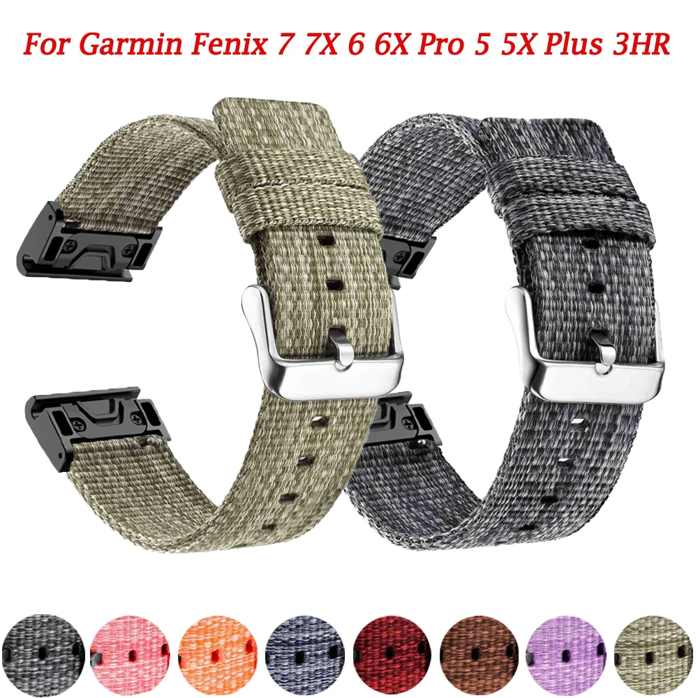 

22 26mm Nylon Watch Band Wristband Bracelet For Garmin Fenix 7X 7 6X 6 Pro 5X 5 Plus 3HR Easyfit Belt Strap For Descent Mk1-Mk2i