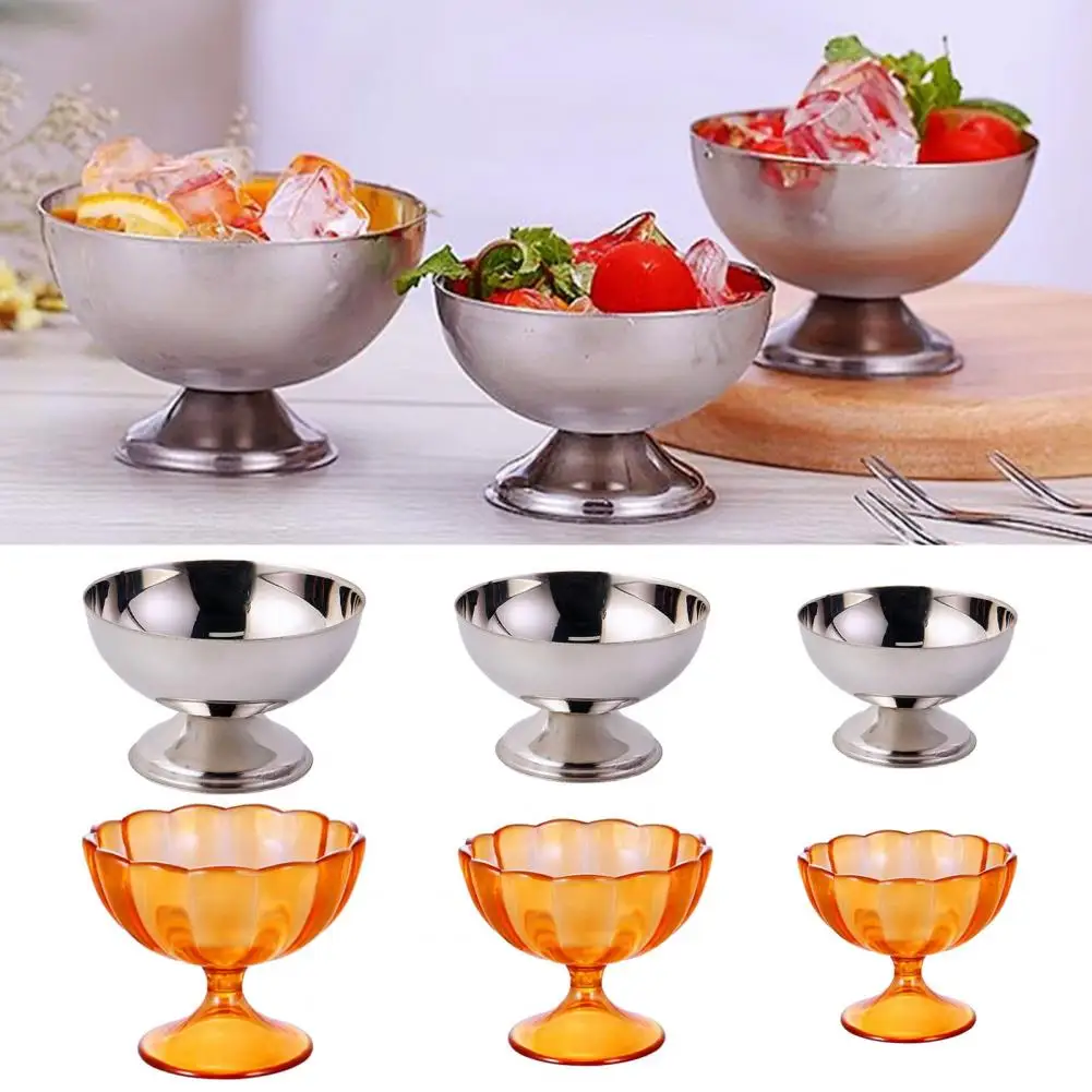 Stainless Steel Ice Cream Cups Dessert Bowls for Ice Cream Smoothies Custards Salads Mousse Snack Serving Stackable Kitchenware