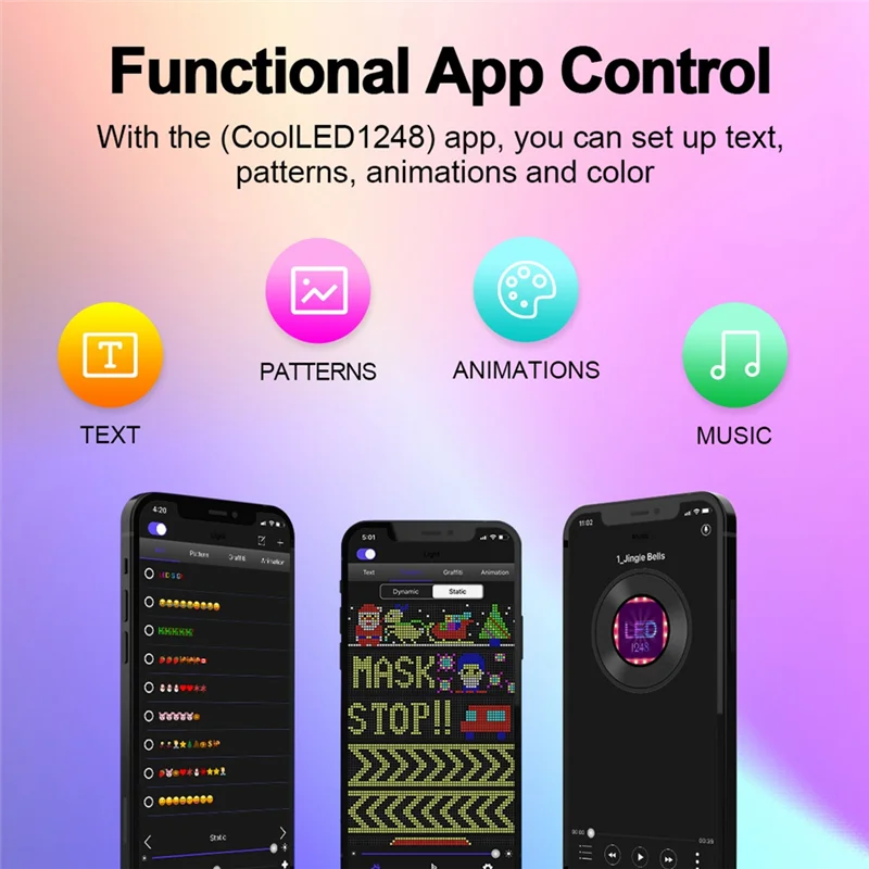 Pannello pixel LED, modulo LED flessibile USB 5V Display di animazione testo a scorrimento RGB, APP Bluetooth, 16X32 LED 7X17 cm Facile da usare