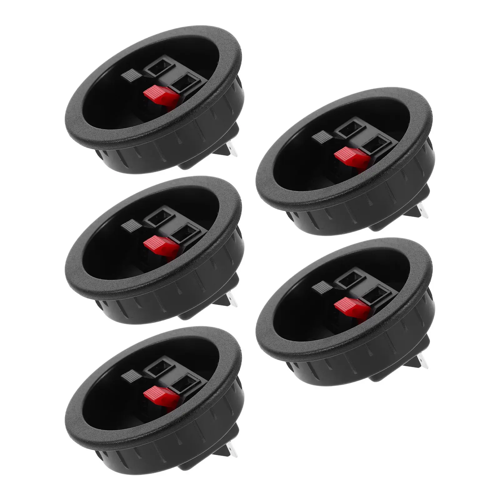 

5 шт. Клеммы для акустических кабелей, красные и черные, металлические, пружинные, для автомобильных сабвуферов