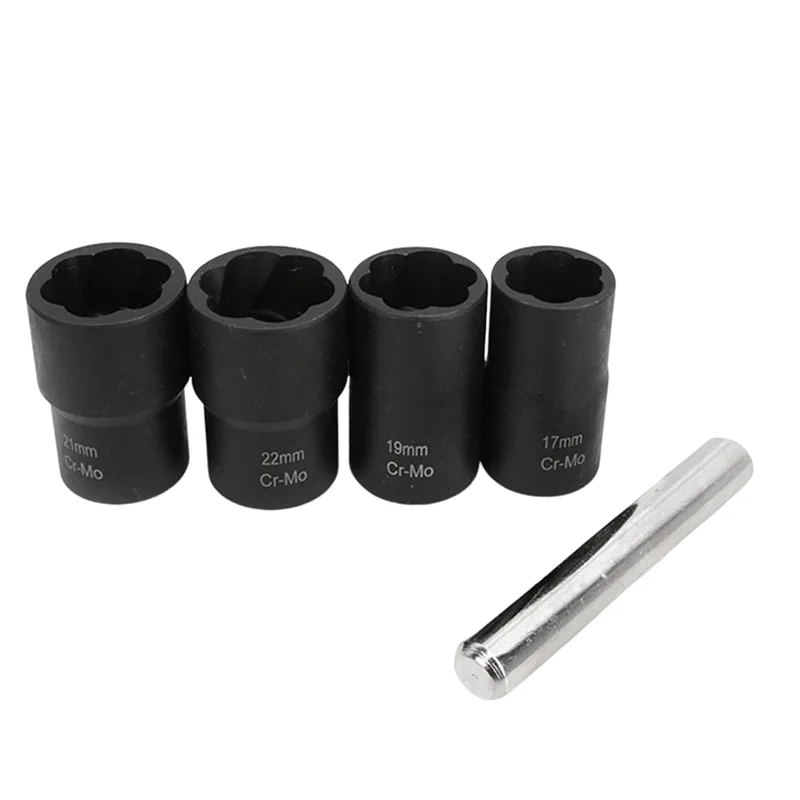 

17-22Mm Car Tire Broken Screw Extractor Disassembly Thread Tool Set Kit 5 Pcs Of Repair Wrench Socket Set