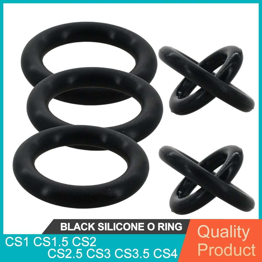 Black Silicone O Ring  Washers  CS1 CS2 CS2.5 CS3 CS4 Food Grade Sealing Rings Waterproof Insulated Silicon O-Rings  VMQ Gasket