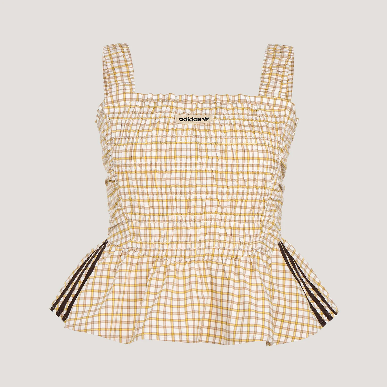 Adidas genuine clover women's fashion trend plaid vest T-shirt KX7036