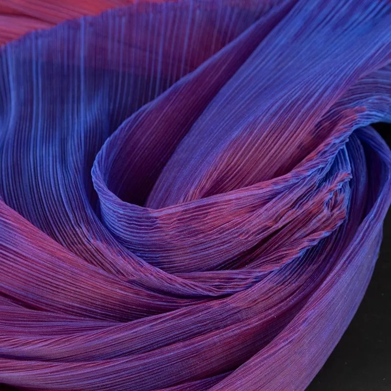Two-color Phantom Gradual Change Fabric Texture Small Folds Stage Background Design for Performance Clothing And Decor
