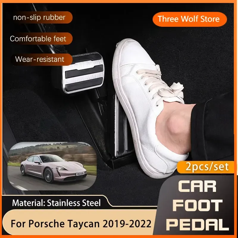 

Stainless Steel Car Foot Pedals For Porsche Taycan Cross Sport Turismo 2019 2020 2021 2022 Gas Accelerator Brake Non-slip Pedal