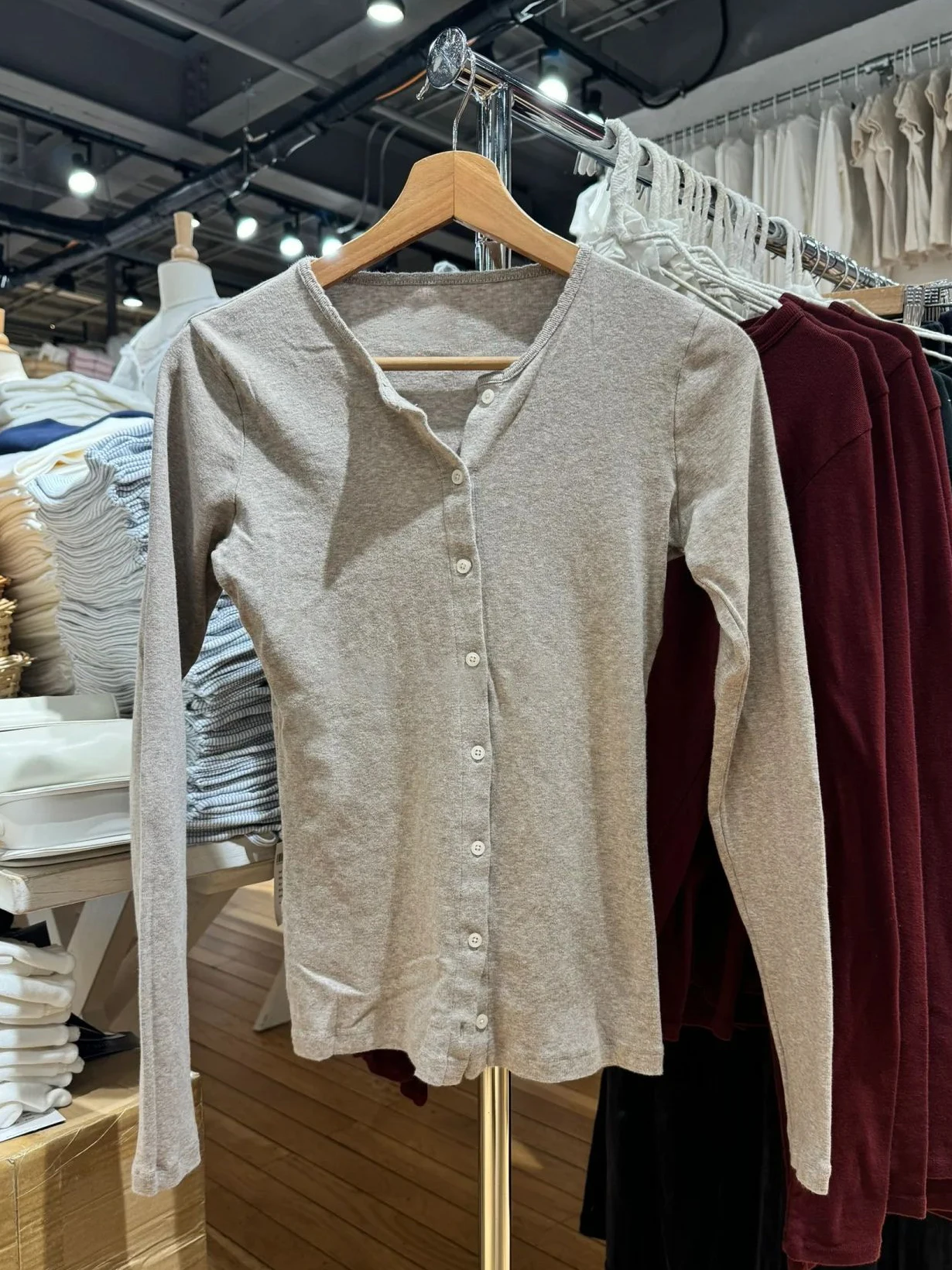 

Single Breasted Slim Long Sleeve T-Shirt Woman Spring Round Neck Tees Tops Cardigan Female Cotton Cute Tshirt Y2k Tops 2025