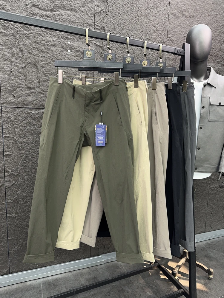 

Мужские модные однотонные повседневные брюки с прямыми штанинами, весенне-осенние сезонные удобные городские брюки с ножом с полным клеем