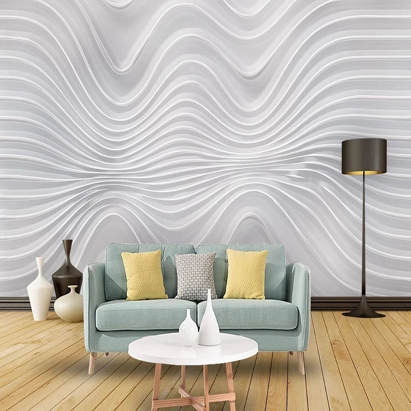 Customized Mural Modern Simple 3d Stereo Abstract Curves Line Wallpaper Living room sofa TV background wall bedroom restaurant