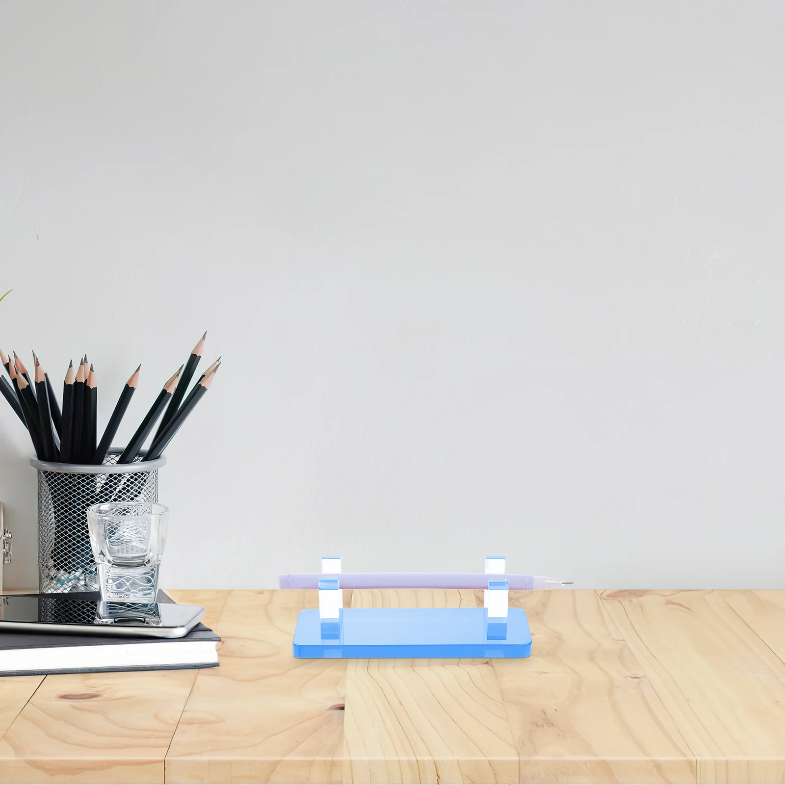 

Acrylic Clear for Desk Display Holder Organization Rack Blue Storage Pen Stand Stand Base Pen Holder Storage Showcase