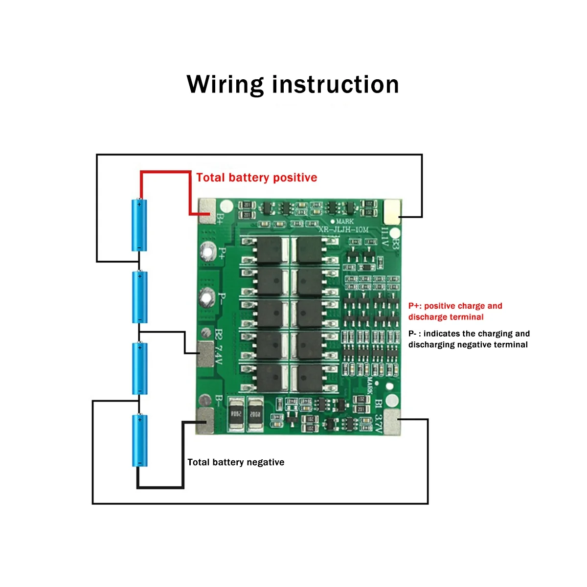 4S 14.8V 40A Lithium Battery Protection Board Charge Board Equalizer Battery Protection Board