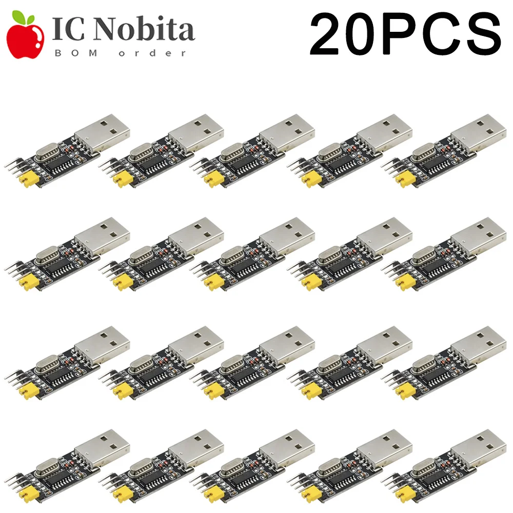 20PCS CH340G USB to TTL Module USB to Serial Adapter CH340 Upgrade Download Brush Board STC Microcontroller Programmer Module