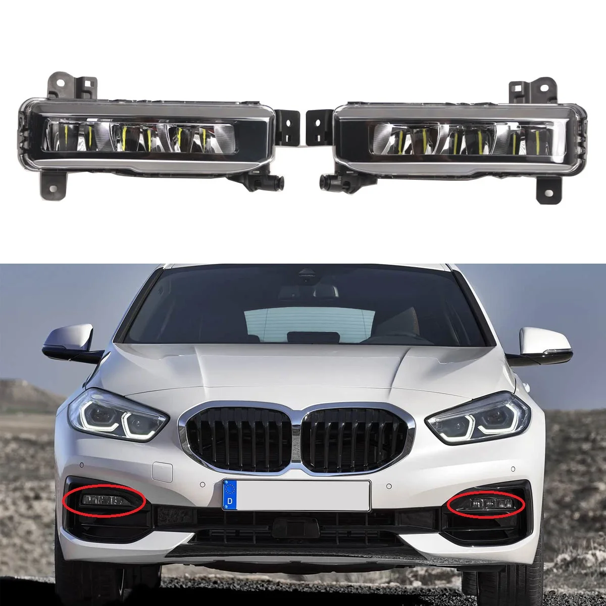

Left Right Car Front Bumper Fog Lamp LED Fog lights Replacement Fit BMW F40 F45 F46 G07 2019-2024