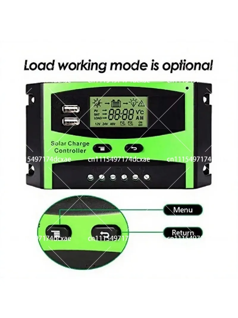 30A Solar Charge Controller 12V/24V Auto Identify LCD Display Intelligent Light Control