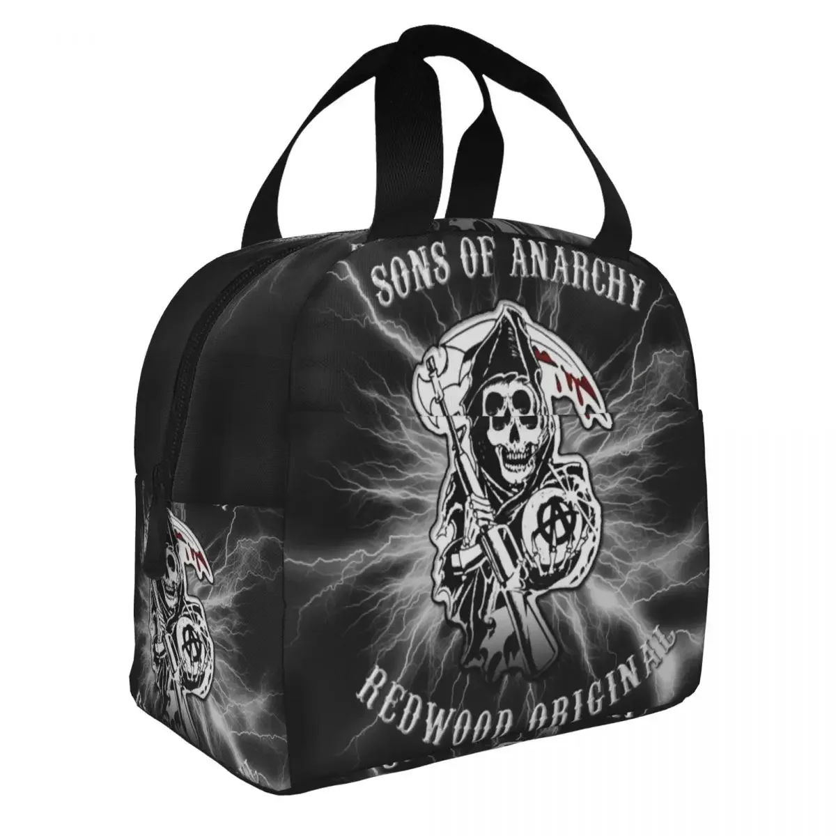 Horror Tv Movie Sons Of Anarchy Thermal Insulated Lunch Bag Women Resuable Lunch Container Work School Travel Storage Food Box