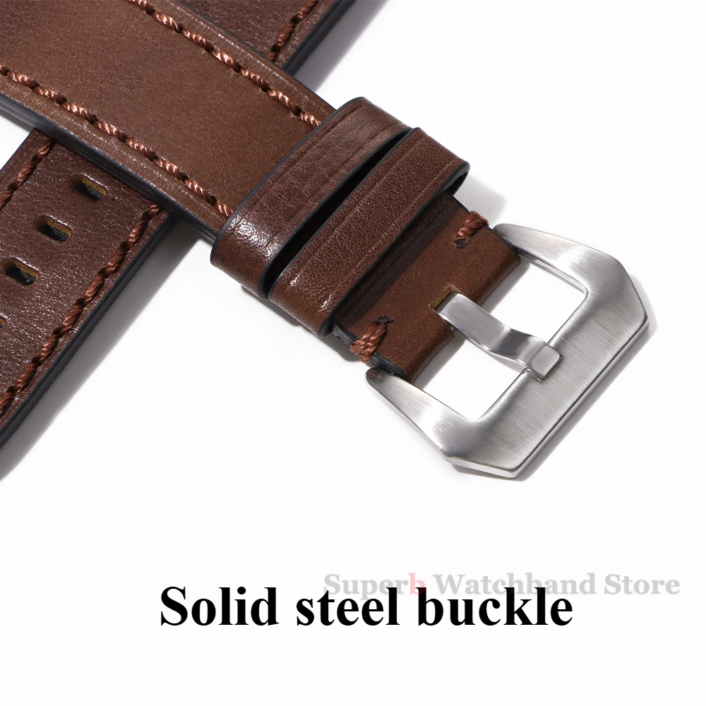 قسط خمر الجلود حزام الساعات لبانيراي 20 مللي متر 22 مللي متر 24 مللي متر الرجال الرياضة سوار لسامسونج غالاكسي ساعة 4 استبدال حزام الساعات