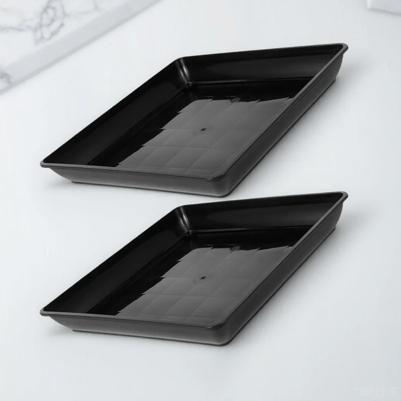 2 قطعة صينية وعاء الزهور البلاستيك مستطيلة الصرف الصحن للاستخدام الداخلي في الهواء الطلق مانعة للتسرب صواني المياه النباتية الماسك بونساي #6