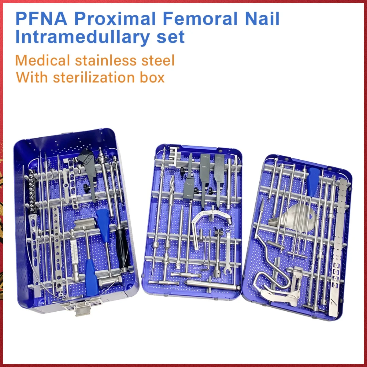 

PFNA Interlocking Nail Instrument Set Tibial Nail Stainless Steel Femoral Intramedullary Nail Surgical Instruments kit