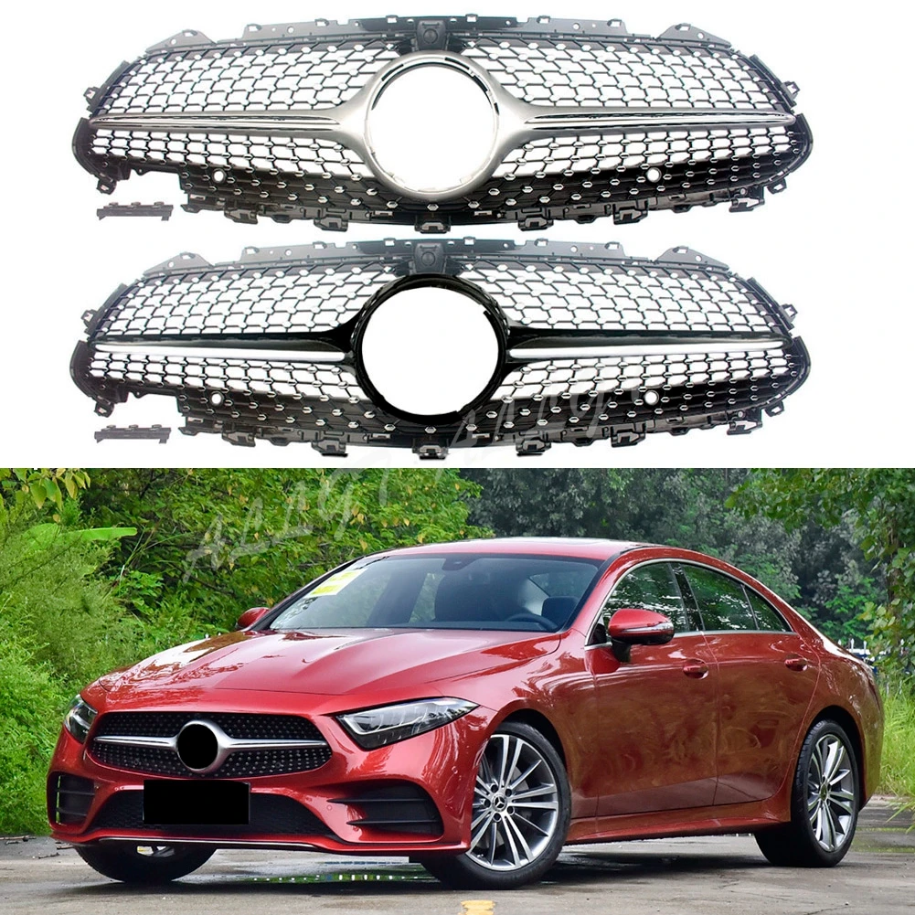 Front Racing Billet Bumper Grille Upper Facelift Gril Fit For Mercedes Benz W257 C257 CLS Class 2019 2020 2021 2022  Diamond