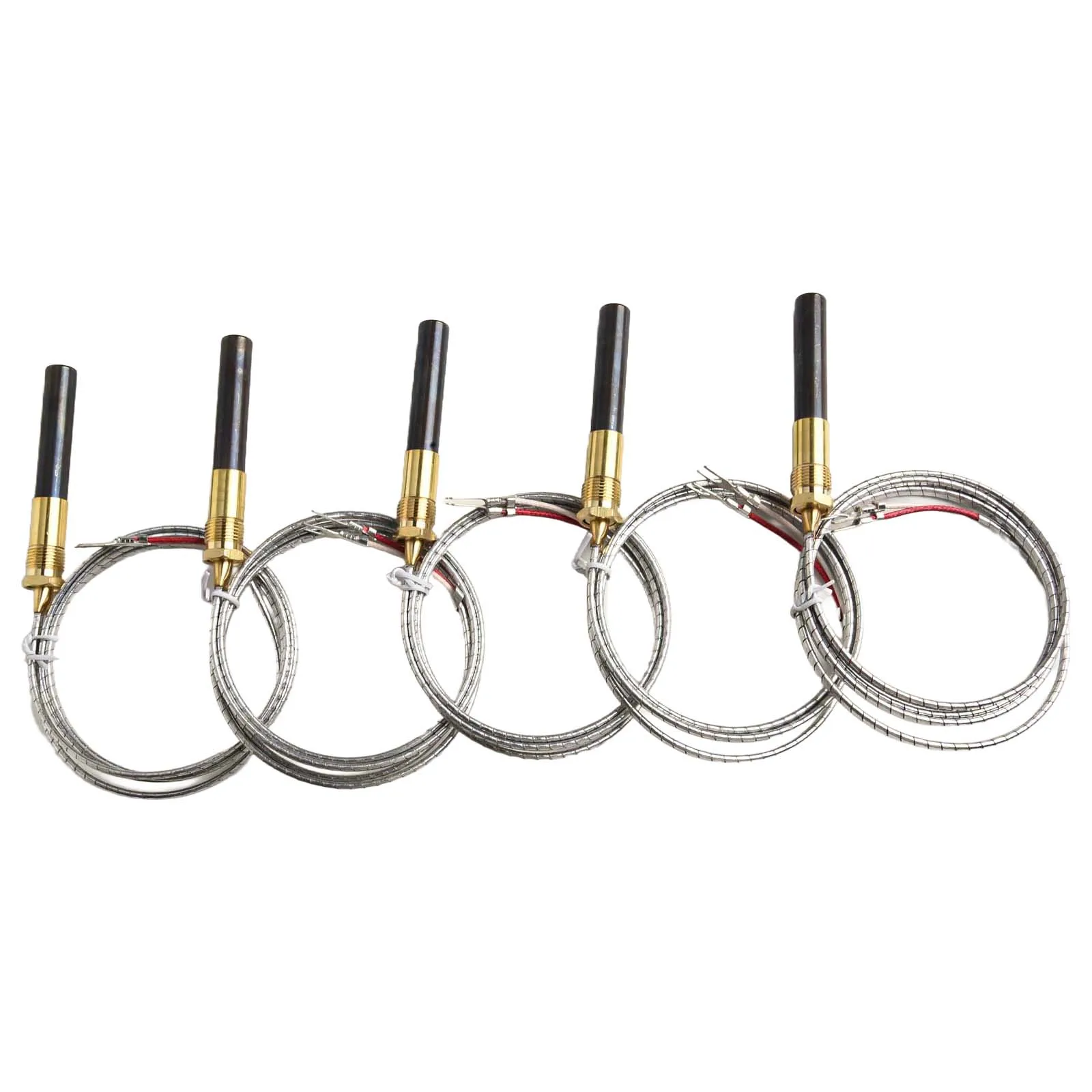 5Pack 750mv Aluminum Foil Wire Thermopile Thermocouple 36 Inches For Fireplace Gas Water Heater Gas Fryer Temperature Sensor