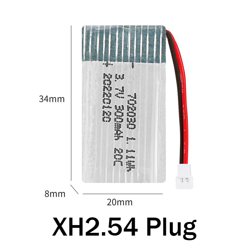 702030 3.7V 300mAh Battery For Hubsan H107 Syma X11C FY530 Udi U816 U830 F180 E55 FQ777 FQ17W RC Drone Rechargeable Batteries