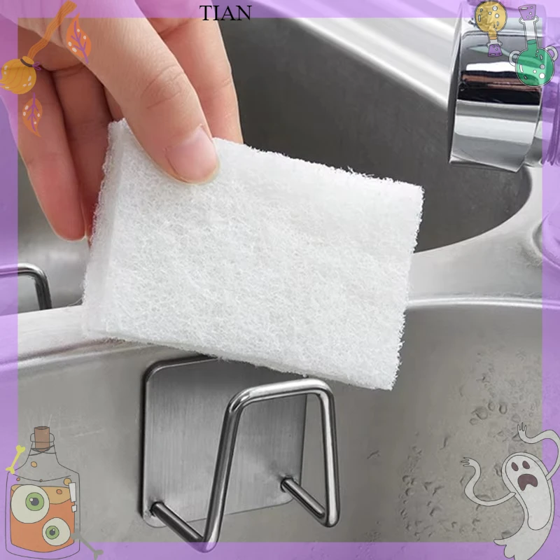 TIAN  Stainless Steel Sink Sponge Rack For Sponge Steel Wire Ball Draining Paste The Inner Wall Of The Sink Kitchen Supplies