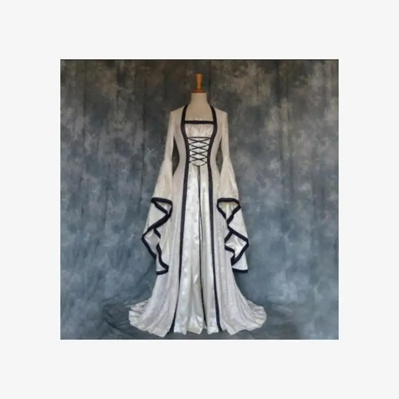 Vestido Medieval Vintage de loween para Mujer, Estilo Artístico, Restaura las Formas Antiguas, Falda Larga de una Sola Pie...