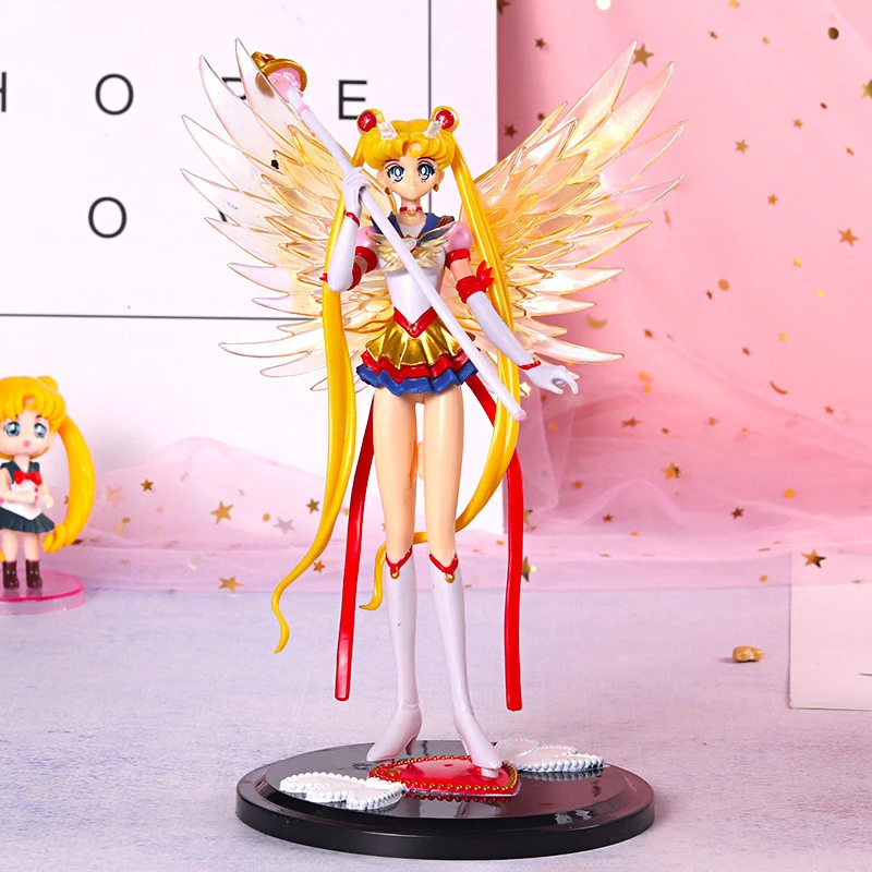 Sailor Moon Anime Figure Tsukino Usagi Model DIY Cake Decoration Toys Collection Doll Room Accessory Cute Girls Birthday Gifts