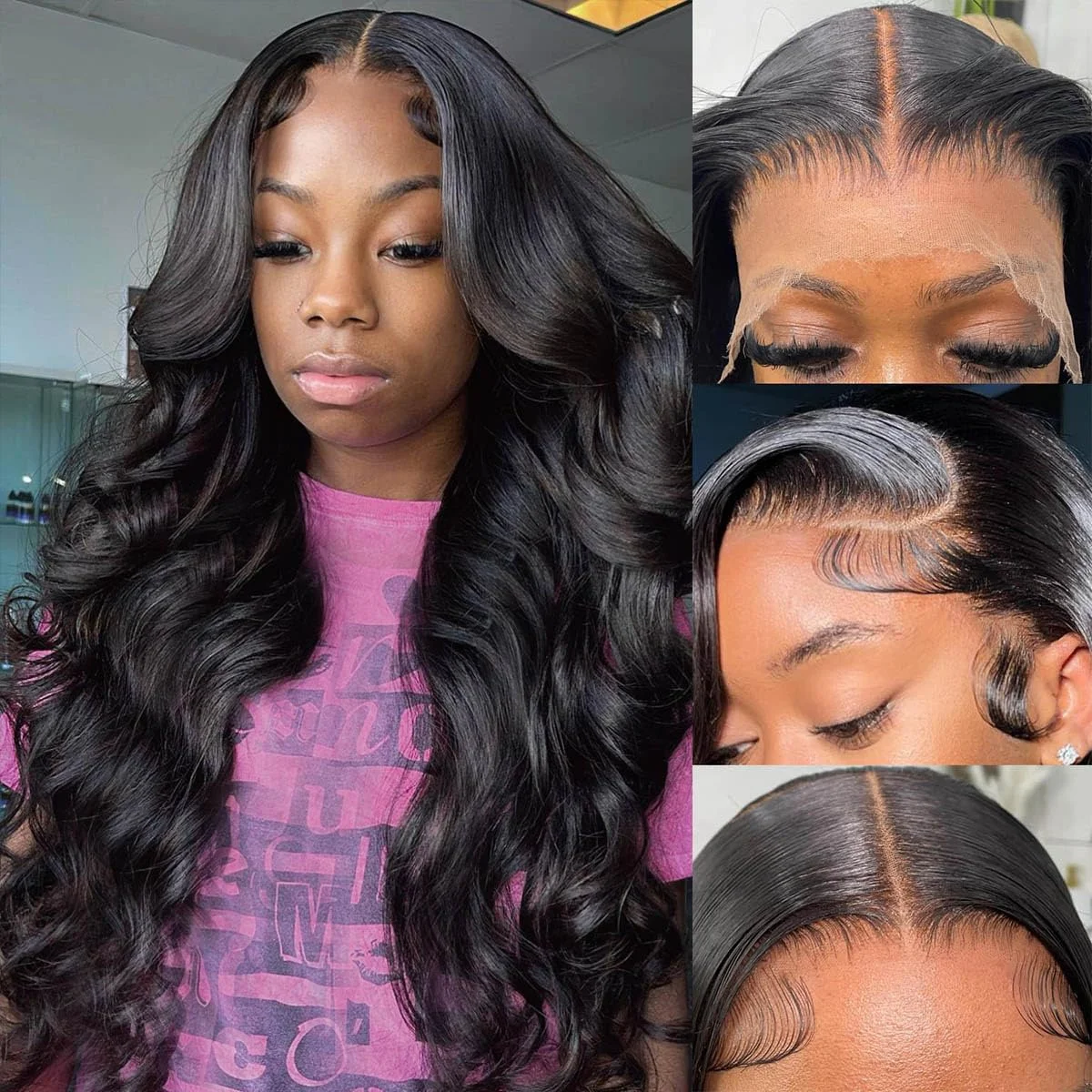 Body Wave human hair wig 32 Inch 200 Density 13x4 13x6 HD lace front wig Pre Plucked Natural Baby Hair Soft Transparent Lace For Black Women