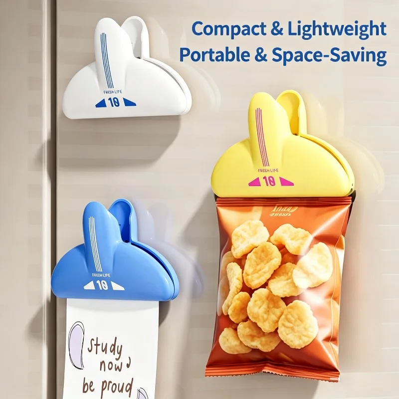 3pcs Airplane Shape Food Bag Clip Magnetic Refrigerator Sealing Clip Portable Snack Chip Bag Sealer Clamp Kitchen Storage Gadget